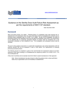 Guidance on the Sterility Dose Audit Failure Risk Assessment as per the requirements of ISO11137 standard