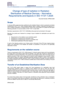 Change of type of radiation in Radiation Sterilization of Medical Devices – Normative Requirements and Aspects in EN ISO 11137-1:2025