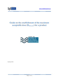 Guide on the establishment of the maximum acceptable dose (Dmax,acc) for a product